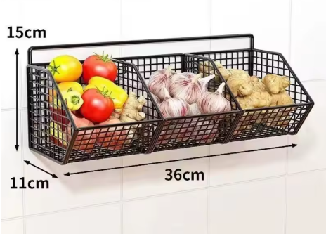 Cesta de almacenamiento para cocina montable en la pared