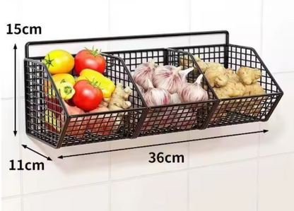 Cesta de almacenamiento para cocina montable en la pared