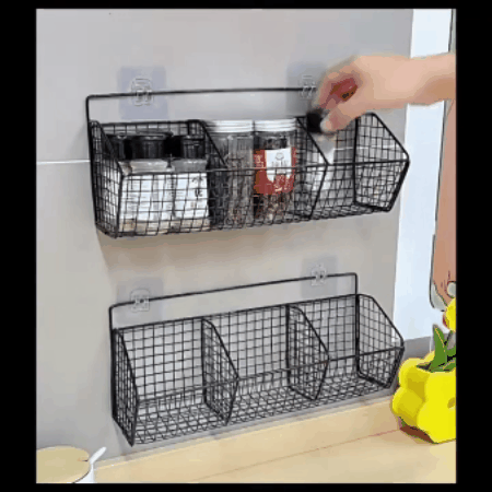 Cesta de almacenamiento para cocina montable en la pared
