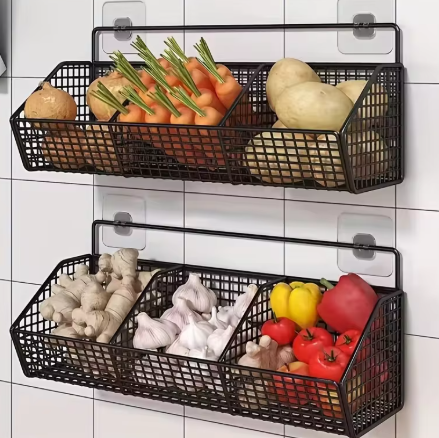 Cesta de almacenamiento para cocina montable en la pared